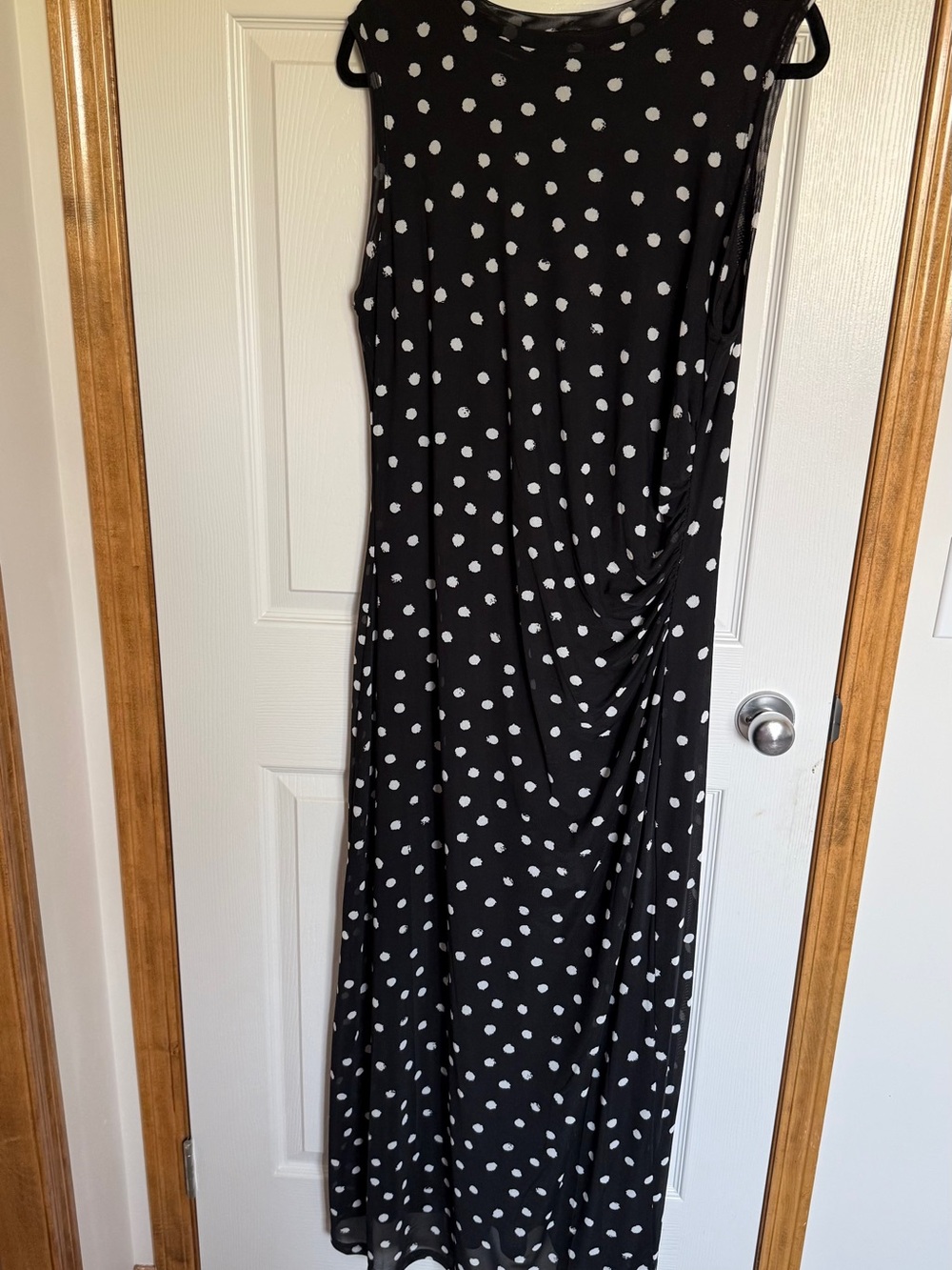 INC International Concepts Black and White Polka Dot Maxi Dress